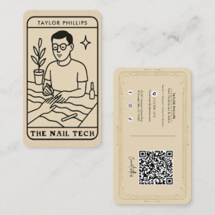 Der Nagel-Tech-Männliche-Mystische-Tarot-Social-Me Visitenkarte