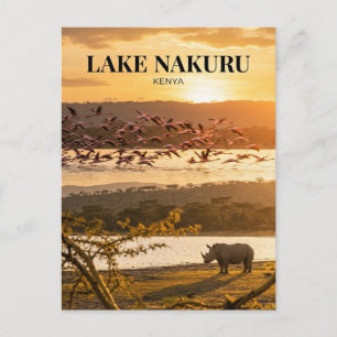 Der Nakurusee, Nakuru, Rift Valley Postkarte