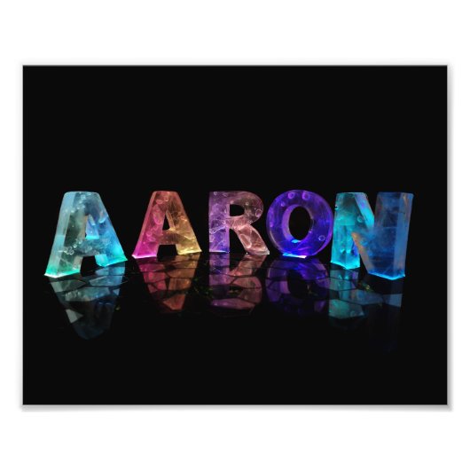 Der Name Aaron in Lights Fotodruck (Vorne)