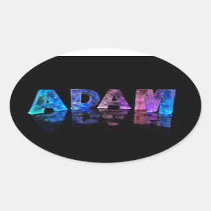 Der Name Adam in Lights Ovaler Aufkleber