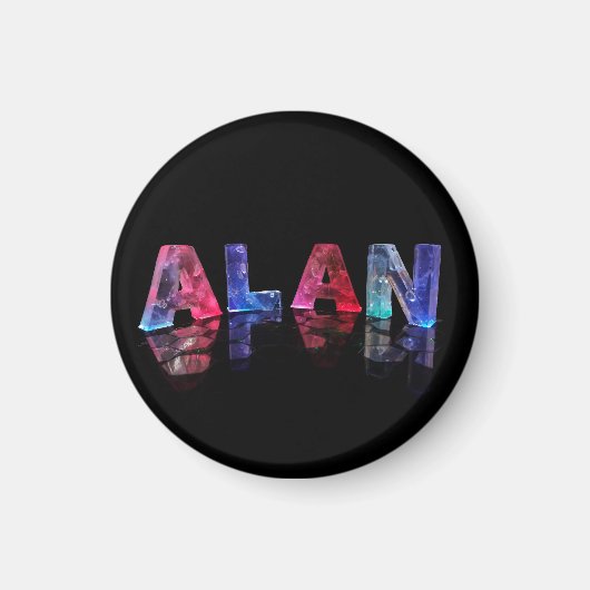 Der Name Alan in Lights Magnet (Vorne)