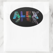 Der Name Alex in Lights Ovaler Aufkleber (Tasche)