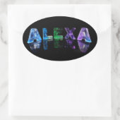 Der Name Alexa in Lights Ovaler Aufkleber (Tasche)