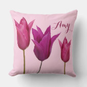 Der Name Amy hübsch rosa tulips floral Kissen (Vorderseite)