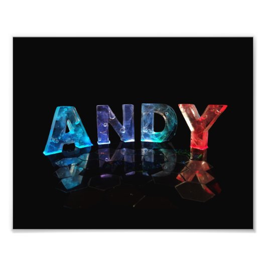Der Name Andy in Lights Fotodruck (Vorne)