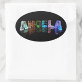 Der Name Angela im Licht Ovaler Aufkleber (Tasche)