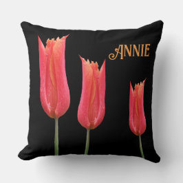 Der Name Annie red tulips floral stilvoll Kissen