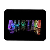 Der Name Austin in 3D-Leuchten Magnet (Horizontal)
