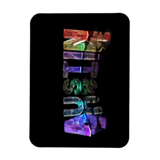 Der Name Austin in 3D-Leuchten Magnet (Vertikal)