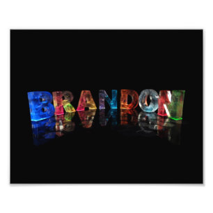Der Name Brandon in 3D-Lichtern Fotodruck