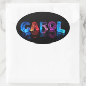 Der Name Carol in 3D-Leuchten Ovaler Aufkleber (Tasche)