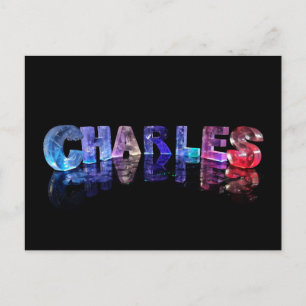 Der Name Charles in 3D Lights Postkarte