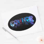 Der Name Connor in 3D Lights Ovaler Aufkleber (Umschlag)