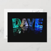 Der Name Dave in 3D-Leuchten (Foto) Postkarte (Vorne/Hinten)