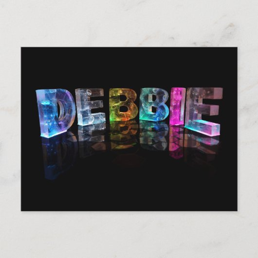 Der Name Debbie in 3D-Leuchten (Foto) Postkarte (Vorderseite)