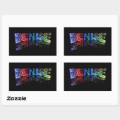 Der Name Denise in 3D-Leuchten (Foto) Rechteckiger Aufkleber (Blatt)