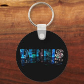 Der Name Dennis in 3D-Leuchten (Foto) Schlüsselanhänger (Vorderseite)