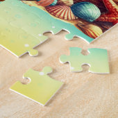 Der Name der personalisierten Girl sitzt mit ihrem Puzzle (Seite)