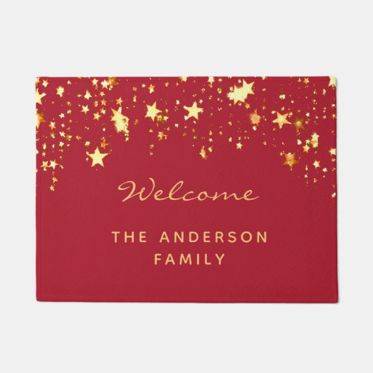 Der Name der Roten Goldsterne Fußmatte (Vorderseite)