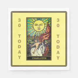 Der Name der Sun-Tarot-Karte für die gelbe Geburts Serviette