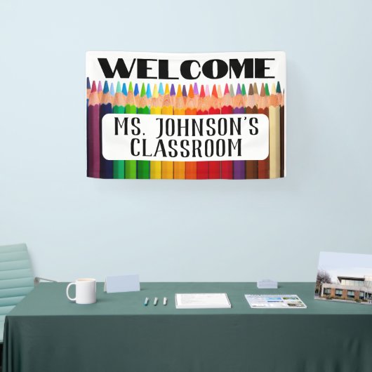 Der Name des Begrüßungslehrers Banner (Messe)