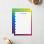 Der Name des bunt-bunten Retro-Kindes ist von weit Mitteilungskarte (Vorderseite/Rückseite Beispiel)