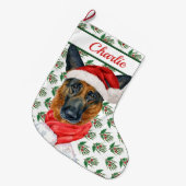 Der Name des deutschen Schäferhundes Wasserfarbe Großer Weihnachtsstrumpf (Vorderansicht (hängend))