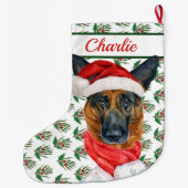 Der Name des deutschen Schäferhundes Wasserfarbe Großer Weihnachtsstrumpf (Rückseite)