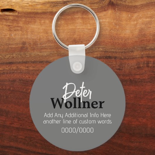 Der Name des Gitarrenspielers Gray Music Schlüsselanhänger (Rückseite)