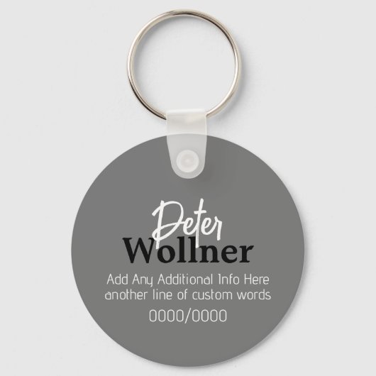 Der Name des Gitarrenspielers Gray Music Schlüsselanhänger (Rückseite)