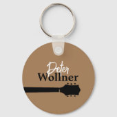 Der Name des Gitarrenspielers hellbraun Schlüsselanhänger (Vorderseite)