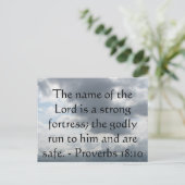 Der Name des Herrn ist eine starke Festung; der Go Postkarte (Stehend Vorderseite)