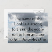 Der Name des Herrn ist eine starke Festung; der Go Postkarte (Vorne/Hinten)