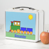 Der Name des Jungen mit Zug Metall Brotdose (Beispiel)