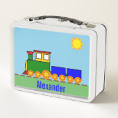 Der Name des Jungen mit Zug Metall Brotdose (Rückseite)