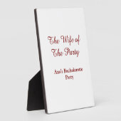 Der Name des Junggesellinnenabschieds der Ehefrau Fotoplatte (Seite)