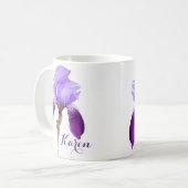Der Name des Karen Mädchens lila iris floral Kaffeetasse (Vorderseite Links)