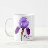 Der Name des Karen Mädchens lila iris floral Kaffeetasse (Links)