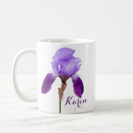 Der Name des Karen Mädchens lila iris floral Kaffeetasse
