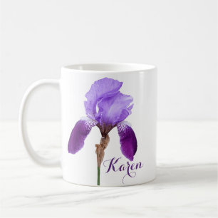 Der Name des Karen Mädchens lila iris floral Kaffeetasse