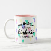 Der Name des Lehrers Glaube Kindness ist alles Ros Zweifarbige Tasse (Links)