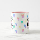 Der Name des Lehrers Glaube Kindness ist alles Ros Zweifarbige Tasse (Mittel)