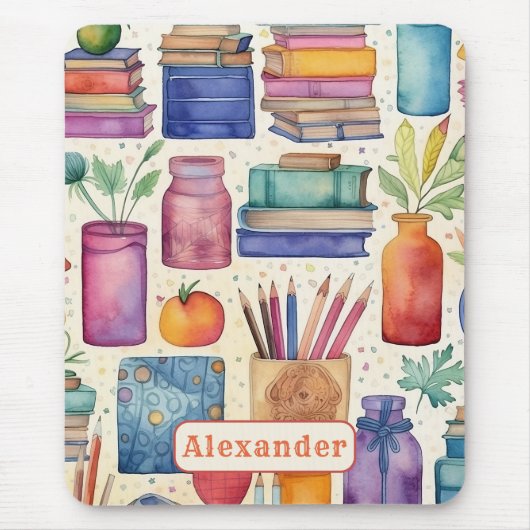 Der Name des modernen Musters "Zurück zu Schulmate Mousepad (Vorne)