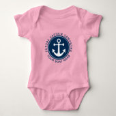 Der Name des Schiffes der Nautical Anchor Rope der Baby Strampler (Vorderseite)