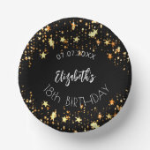 Der Name des schwarzen Goldsterns zum Geburtstag Pappteller (Vorderseite)