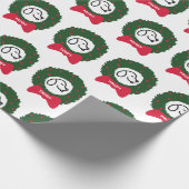 Der Name des WeihnachtsKranz-Welpen vom Hund Geschenkpapier (Ecke)