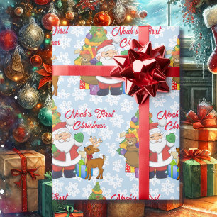 Der Name des Weihnachtsmanns des Babys Geschenkpapier