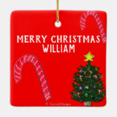 Der Name des Weihnachtsmanns in Nizza Keramikornament (Rückseite)