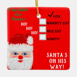 Der Name des Weihnachtsmanns in Nizza Keramikornament