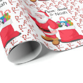 Der Name des Weihnachtsmanns Kind personalisieren Geschenkpapier (Rolleneckpunkt)
